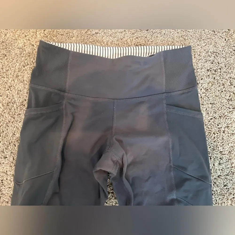 Lululemon Grey Leggings with pockets and ankle slit